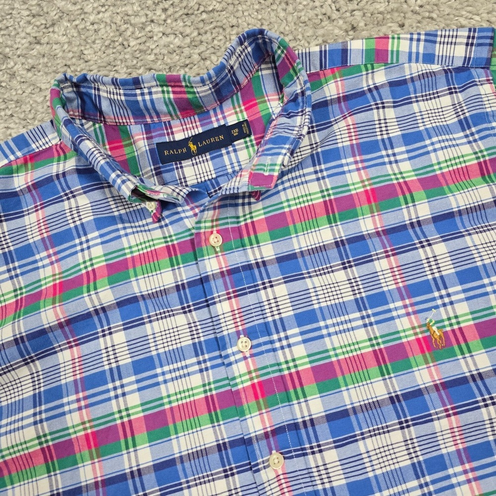 Ralph Lauren Mens Plaid Button Up Shirt Size 2XB Preppy Casual Classic